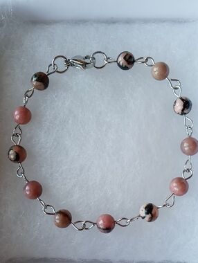Set of 2 Rhodonite w/ Matric Bracelets